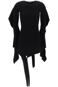  Mugler asymmetric mini dress with ruffle details