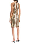 The Attico gold sequin mini dress without sleeves