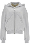 The Attico gray/beige melange loose hoodie with zip