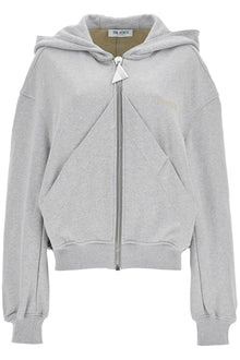  The Attico gray/beige melange loose hoodie with zip