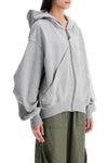 The Attico gray/beige melange loose hoodie with zip