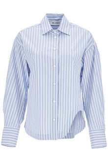  The Attico blue and white striped oversized cotton shirt