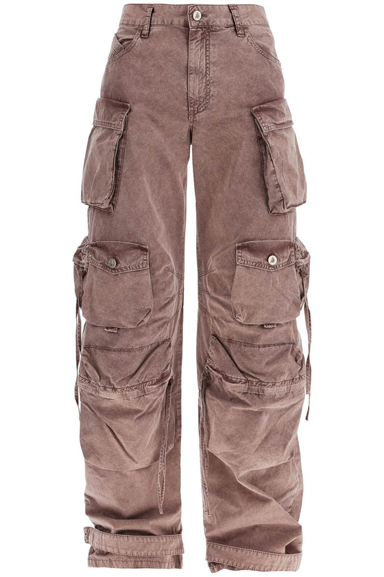 The Attico high-waisted wide-leg cargo pants washed mauve