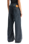 The Attico loose fit high-waisted navy blue denim pants