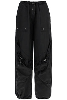  The Attico high-waisted black elasticated loose fit trousers with pockets