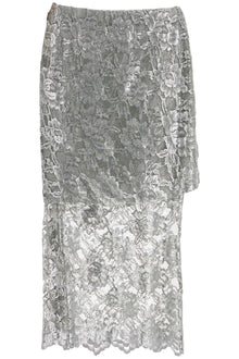  The Attico silver lace midi skirt