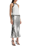 The Attico white and silver floral sequin midi dress