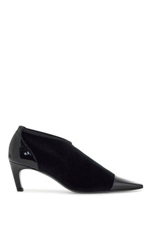  Toteme black recycled patent leather pumps with medium heel and pointed toe