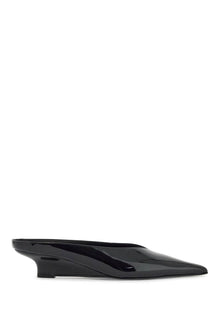  Toteme black patent leather wedge mules with pointed toe