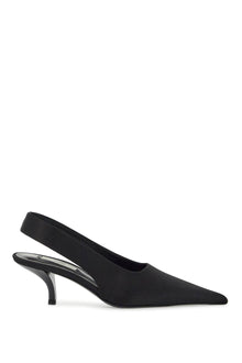  Toteme black satin slingbacks with stiletto heel