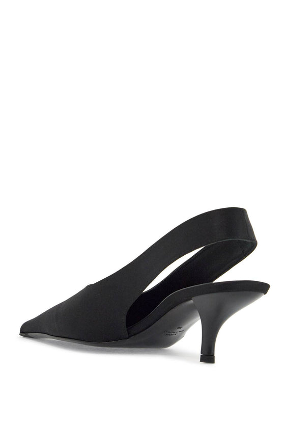 Toteme black satin slingbacks with stiletto heel