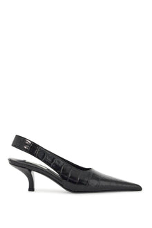  Toteme black calfskin crocodile effect slingback pump