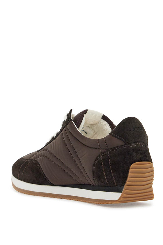 Toteme dark brown suede sneakers with recycled materials and non-slip sole