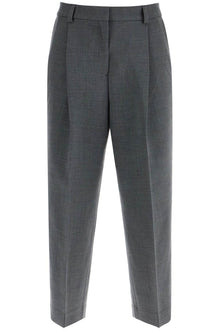  Toteme gray melange recycled fabric pleated trousers