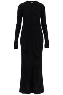  Toteme elegant black maxi cable knit dress