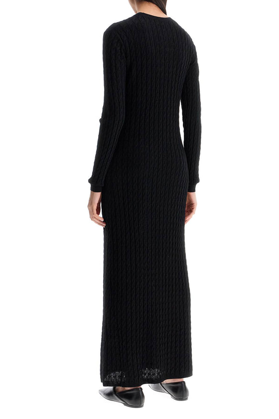 Toteme elegant black maxi cable knit dress