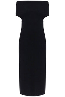  Toteme elegant black long viscose knit dress