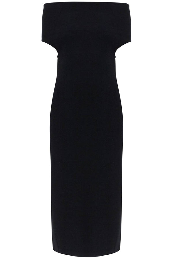 Toteme elegant black long viscose knit dress