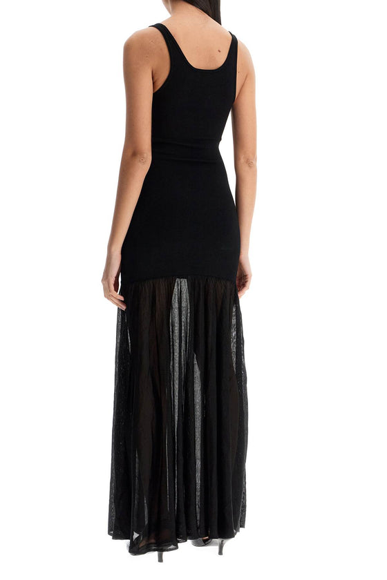 Toteme long black evening sleeveless dress with wide neckline