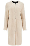 Toteme beige shearling coat with zip