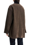 Toteme oak melange wool felt jacket with zip loose fit