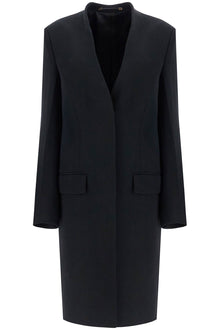  Toteme black high collar wide coat in viscose and wool