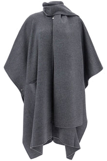  Toteme gray mélange wool coat with doublé scarf sleeveless