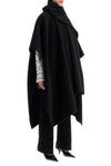 Toteme asymmetrical double coat in rws wool black high collar