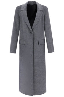  Toteme long oversized coat in melange grey wool