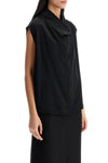 Toteme sleeveless black funnel neck top