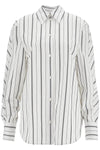 Toteme white and black striped kimono sleeve shirt in organic cotton