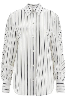  Toteme white and black striped kimono sleeve shirt in organic cotton