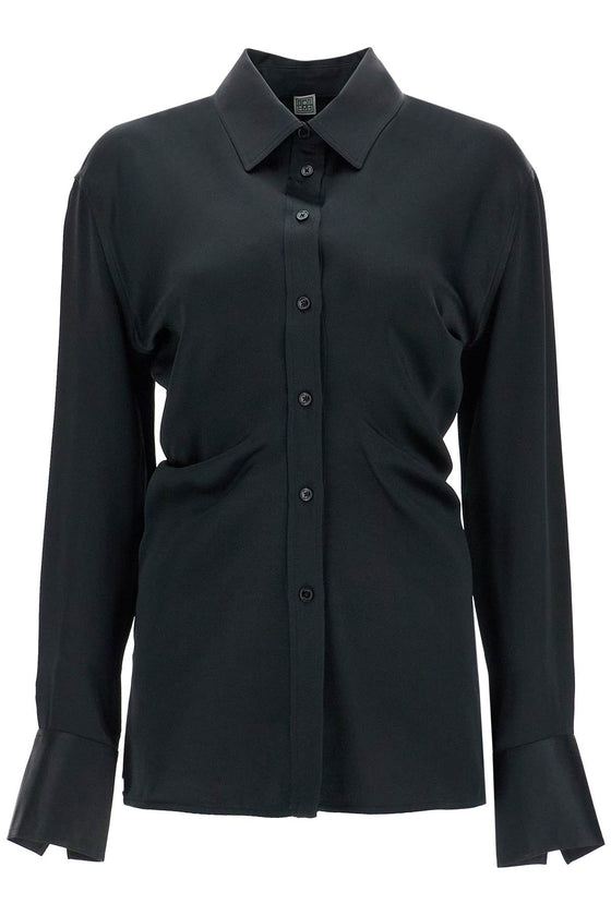 Toteme black loose-fit long sleeve shirt