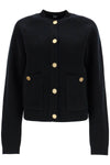 Toteme black rws wool cardigan with golden buttons