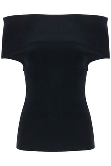  Toteme off-shoulder double-knit top in black viscose