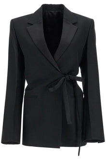  Toteme single-breasted blazer with belt black loose fit