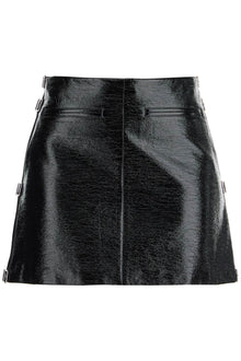  Courreges vinyl mini skirt with buckles