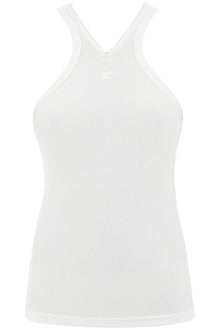  Courreges ribbed tank top with zipper on the neckline