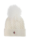 Moncler Grenoble wool beanie hat with pom pom.