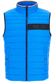  Boss bright blue quilted gilet with high collar and zip