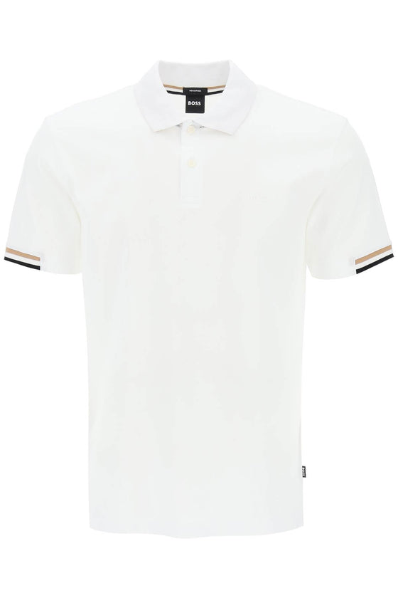 Boss parlay polo shirt with stripe detail