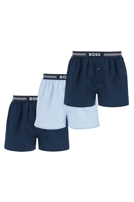 Boss men's boxer 3 pairs dark blue cotton