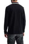 Boss men's long sleeve loose fit polo dark gray cotton