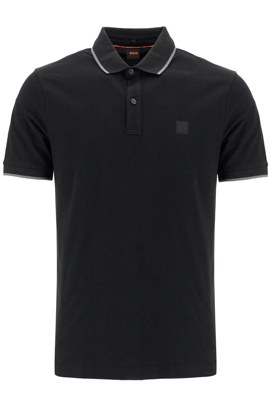 Boss slim fit piqué polo shirt with tipped