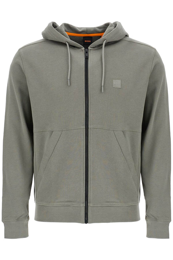 Boss regular fit gray zip-up hoodie