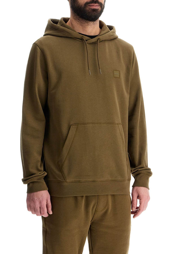 Boss green zip-up hoodie with kangaroo pocket cotton