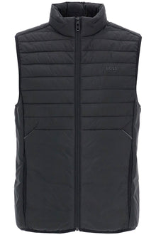  Boss black high collar quilted gilet regular fit