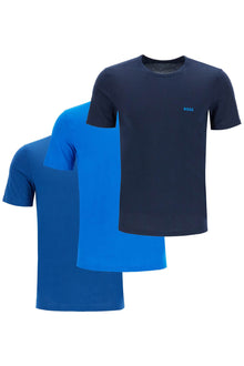  Boss dark blue short sleeve t-shirt with wide neck regular fit cotton for men