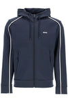 Boss dark blue hooded zip sweatshirt with long sleeves