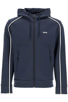  Boss dark blue hooded zip sweatshirt with long sleeves